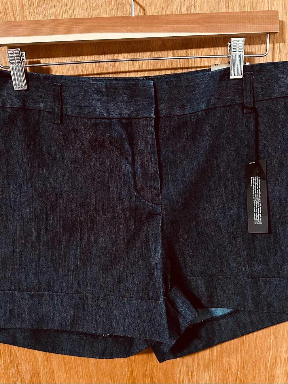 Express Dark Blue High-Waist Denim Shorts